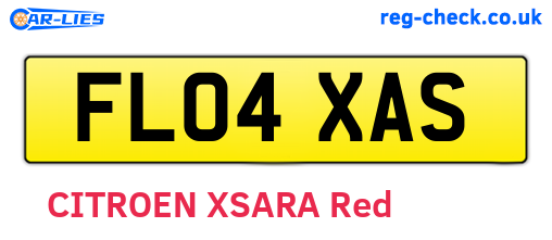 FL04XAS are the vehicle registration plates.