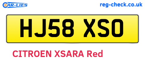 HJ58XSO are the vehicle registration plates.