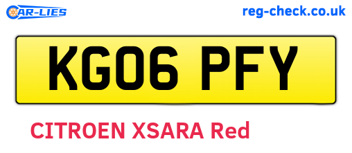 KG06PFY are the vehicle registration plates.