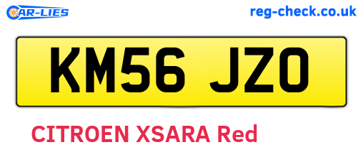 KM56JZO are the vehicle registration plates.