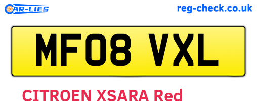 MF08VXL are the vehicle registration plates.