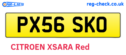 PX56SKO are the vehicle registration plates.