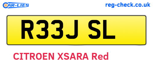 R33JSL are the vehicle registration plates.