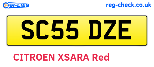 SC55DZE are the vehicle registration plates.