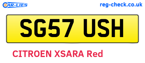 SG57USH are the vehicle registration plates.