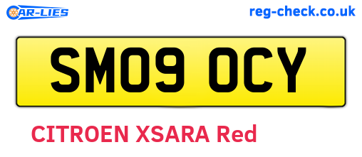 SM09OCY are the vehicle registration plates.