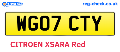 WG07CTY are the vehicle registration plates.