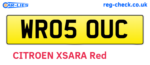 WR05OUC are the vehicle registration plates.