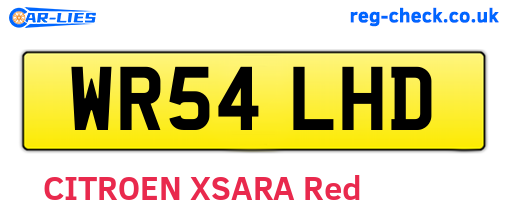 WR54LHD are the vehicle registration plates.