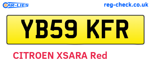 YB59KFR are the vehicle registration plates.