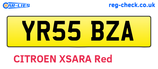 YR55BZA are the vehicle registration plates.