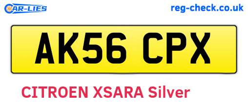 AK56CPX are the vehicle registration plates.