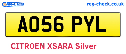 AO56PYL are the vehicle registration plates.