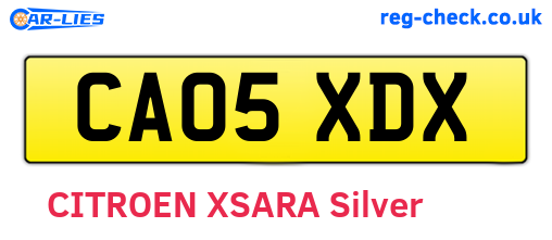 CA05XDX are the vehicle registration plates.
