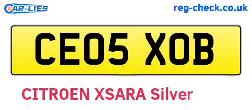 CE05XOB are the vehicle registration plates.