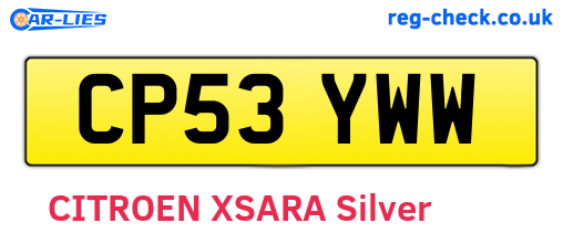 CP53YWW are the vehicle registration plates.
