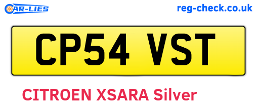 CP54VST are the vehicle registration plates.