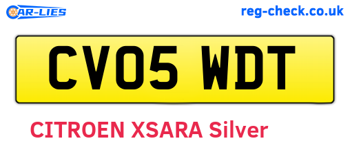 CV05WDT are the vehicle registration plates.