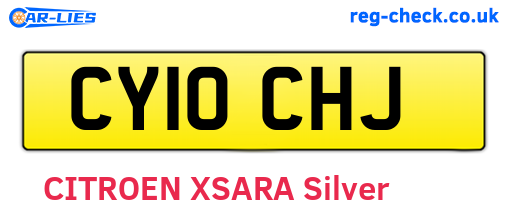 CY10CHJ are the vehicle registration plates.
