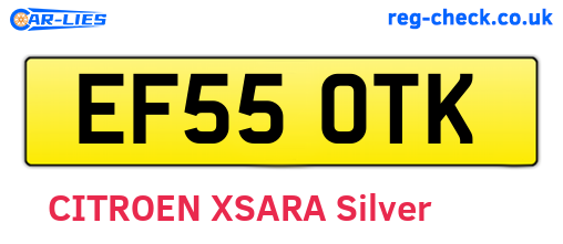 EF55OTK are the vehicle registration plates.