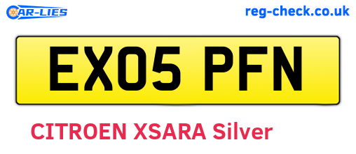 EX05PFN are the vehicle registration plates.