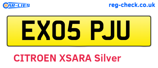 EX05PJU are the vehicle registration plates.