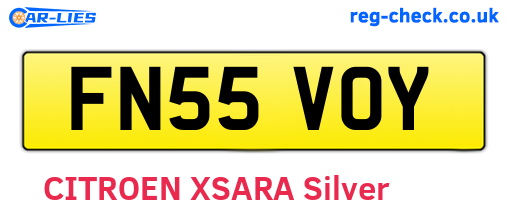 FN55VOY are the vehicle registration plates.