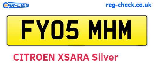 FY05MHM are the vehicle registration plates.