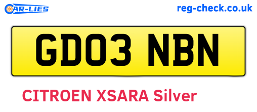GD03NBN are the vehicle registration plates.