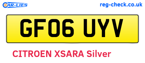 GF06UYV are the vehicle registration plates.