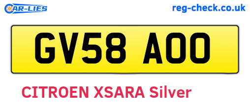 GV58AOO are the vehicle registration plates.