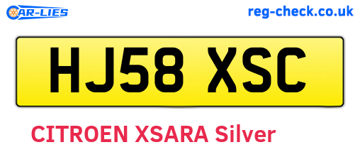 HJ58XSC are the vehicle registration plates.