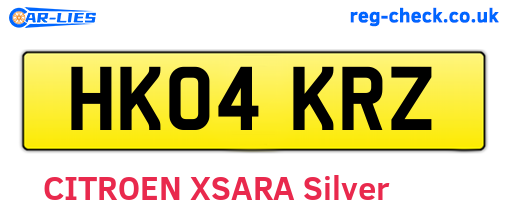 HK04KRZ are the vehicle registration plates.