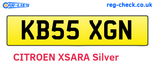 KB55XGN are the vehicle registration plates.