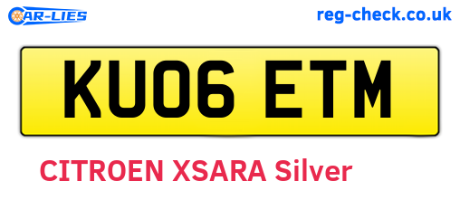 KU06ETM are the vehicle registration plates.