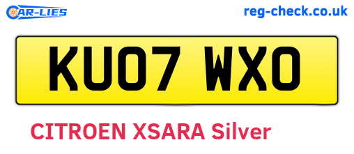 KU07WXO are the vehicle registration plates.