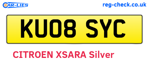 KU08SYC are the vehicle registration plates.