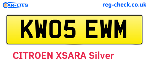 KW05EWM are the vehicle registration plates.