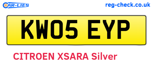 KW05EYP are the vehicle registration plates.