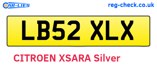 LB52XLX are the vehicle registration plates.