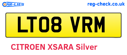 LT08VRM are the vehicle registration plates.