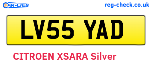 LV55YAD are the vehicle registration plates.