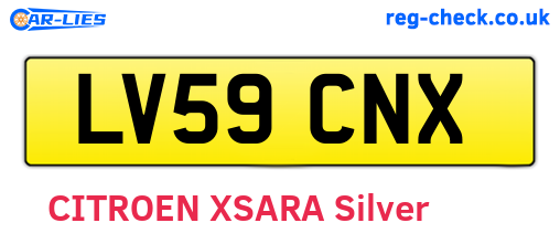 LV59CNX are the vehicle registration plates.