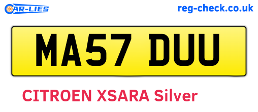 MA57DUU are the vehicle registration plates.