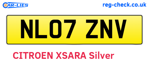NL07ZNV are the vehicle registration plates.