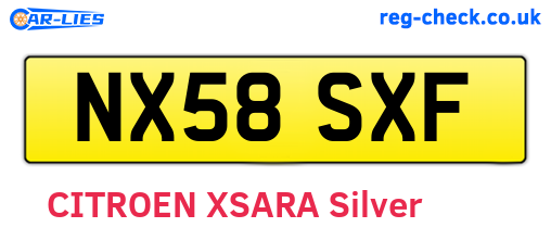 NX58SXF are the vehicle registration plates.