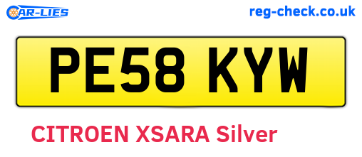 PE58KYW are the vehicle registration plates.