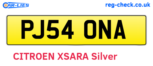 PJ54ONA are the vehicle registration plates.