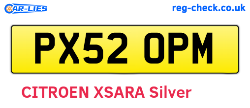 PX52OPM are the vehicle registration plates.