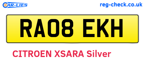 RA08EKH are the vehicle registration plates.